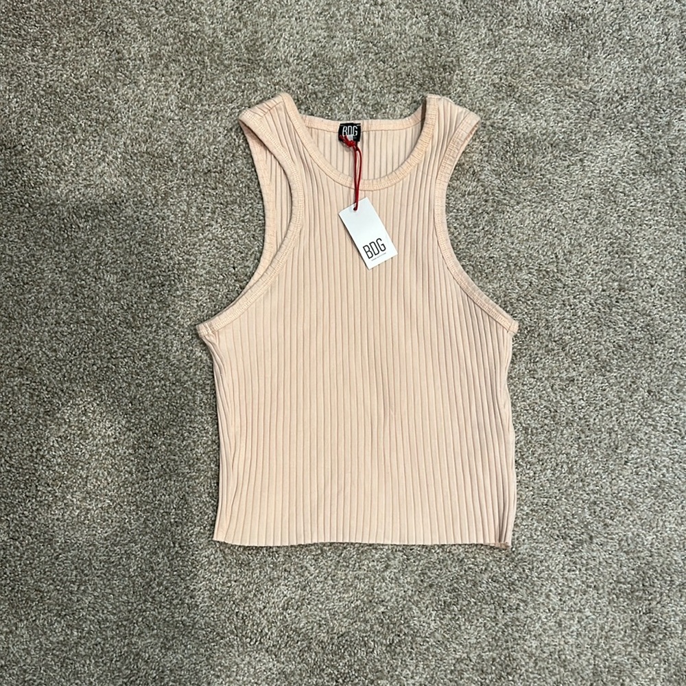 🆕 BDG Sand Ribbed Crop Top